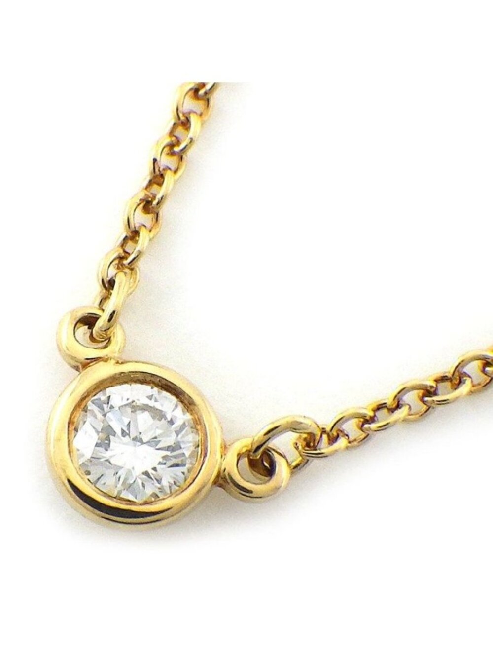Tiffany & Co Necklace By The Yard Single Diamond 18K Yellow Gold